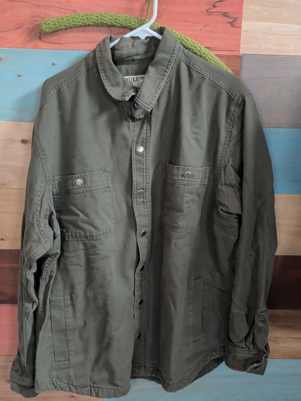 Duluth Trading Co Olive Military Field Shirt-Jacket
